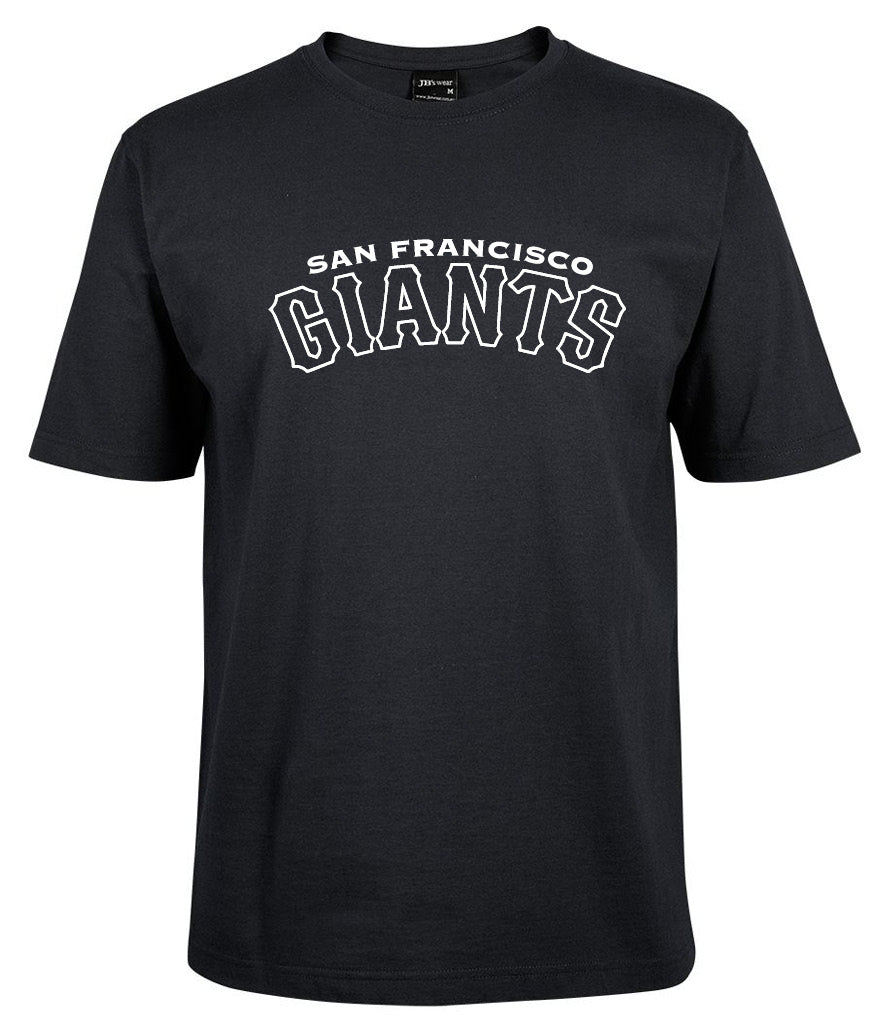 The Corsa Clothing Giants Shirt is a black tee with "San Francisco Giants" in bold, white, arched letters across the chest.